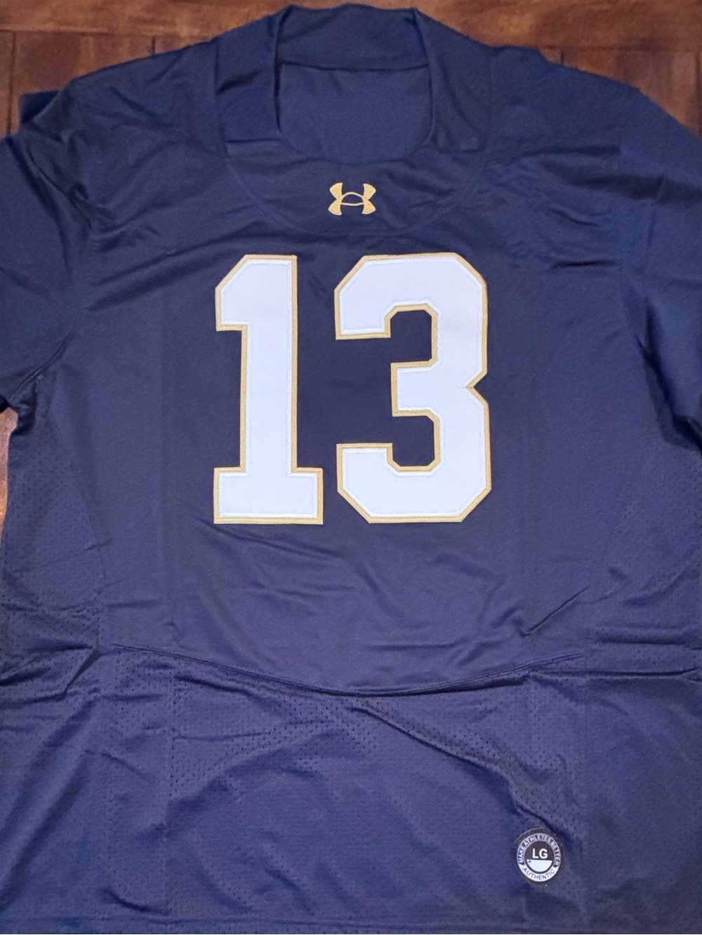 Notre Dame CJ Carr Adult Large Blue Stitched Jersey NWT